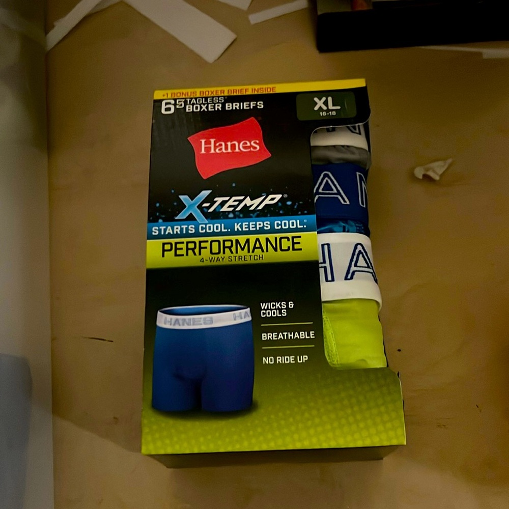 Hanes Boys' X-Temp Stretch Underwear Boxer Briefs, 5+1 Bonus Packs